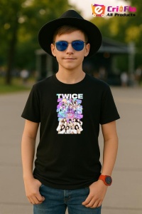 Tricou copii cu formatia TWICE 10 , din bumbac 100% - Img 6