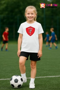 Tricou copii cu logo stema AC Perugia Italia, din bumbac 100% - Img 7