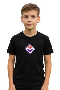 Tricou copii cu logo stema ACF Fiorentina Italia, din bumbac 100% - Img 2