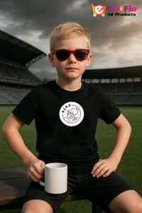 Tricou copii cu logo stema Ajax Amsterdam, din bumbac 100% - Img 3