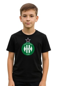 Tricou copii cu logo stema AS Saint-Étienne Franta, din bumbac 100% - Img 2