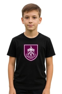 Tricou copii cu logo stema Burnley Anglia, din bumbac 100% - Img 2