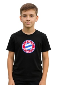Tricou copii cu logo stema FC Bayern München Germania, din bumbac 100% - Img 2