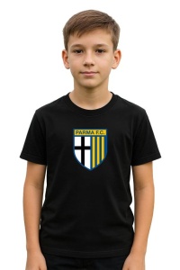 Tricou copii cu logo stema FC Parma Italia, din bumbac 100% - Img 2