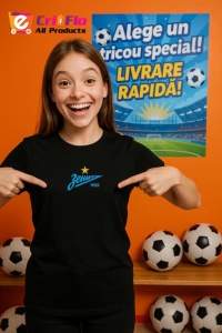 Tricou copii cu logo stema FC Zenit Rusia, din bumbac 100% - Img 5