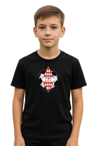Tricou copii cu logo stema Fédération monégasque de football Monaco, din bumbac 100% - Img 2