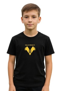 Tricou copii cu logo stema Hellas Verona Italia, din bumbac 100% - Img 2