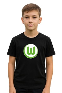 Tricou copii cu logo stema VfL Wolfsburg Germania, din bumbac 100% - Img 2