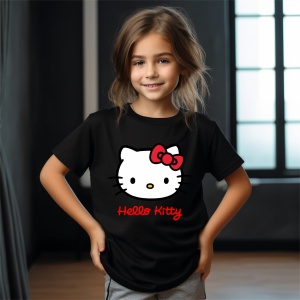 Tricou copii din bumbac 100%, personalizat cu Hello Kitty - Cadou