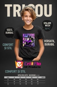 Tricou Copii din bumbac 100%, personalizat cu personajul Maleficient - Img 9