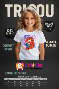 Tricou Copii din bumbac 100%, personalizat cu personajul Merida - Img 4