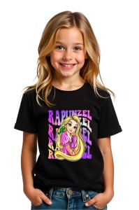 Tricou Copii din bumbac 100%, personalizat cu personajul Rapunzel