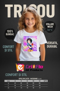 Tricou Copii din bumbac 100%, personalizat cu personajul Snow White - Img 4