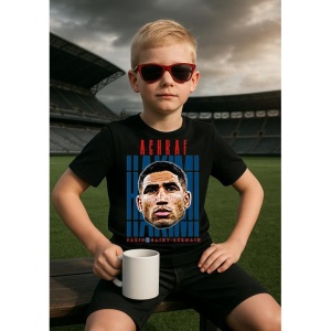 Tricou Copii din bumbac cu fotbalistul Achraf Hakimi-Paris Saint-Germain - Img 3