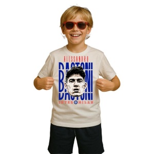 Tricou Copii din bumbac cu fotbalistul Alessandro Bastoni-Inter Milano