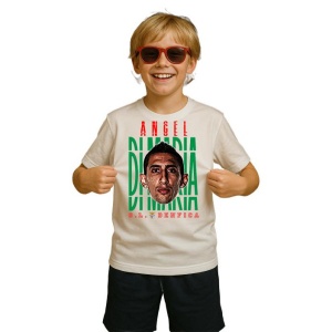 Tricou Copii din bumbac cu fotbalistul Angel Fabian Di Maria Hernandez-SL Benfica
