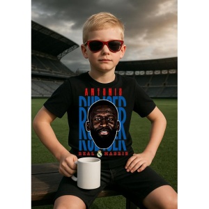 Tricou Copii din bumbac cu fotbalistul Antonio Rudiger-Real Madrid - Img 3