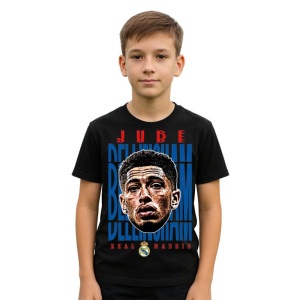 Tricou Copii din bumbac cu fotbalistul Jude Victor William Bellingham-Real Madrid - Img 2