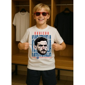Tricou Copii din bumbac cu fotbalistul Khvicha Kvaratskhelia-SSC Napoli - Img 7