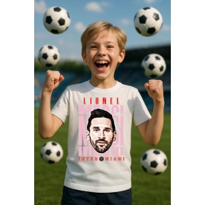 Tricou Copii din bumbac cu fotbalistul Lionel Andres Messi Cuccittini-Inter Miami CF - Img 2