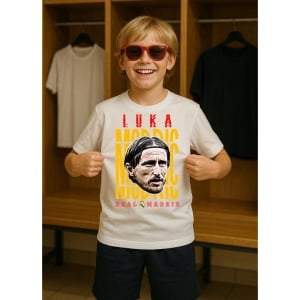 Tricou Copii din bumbac cu fotbalistul Luka Modric-Real Madrid - Img 7