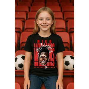 Tricou Copii din bumbac cu fotbalistul Nicholas Nico Williams Arthuer-Athletic Bilbao - Img 5