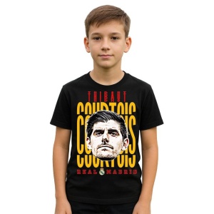 Tricou Copii din bumbac cu fotbalistul Thibaut Courtois-Real Madrid - Img 2