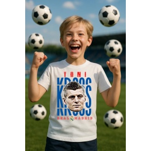 Tricou Copii din bumbac cu fotbalistul Toni Kroos-Real Madrid - Img 6