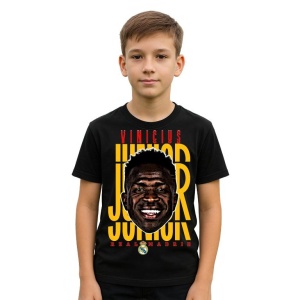 Tricou Copii din bumbac cu fotbalistul Vinicius Jose Paixao de Oliveira Junior-Real Madrid - Img 2