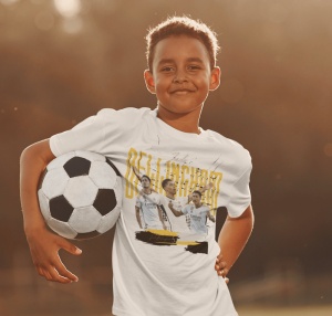 Tricou copii din bumbac personalizat cu jucatorul de fotbal Jude Bellingham - Cadou - Img 2