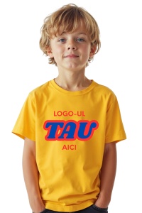 Tricou copii galben personalizat cu logo-ul companiei