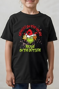 Tricou copii - Grinchy on the inside - Crăciun, modă, stil, cadouri, sărbători, festiv - Img 1