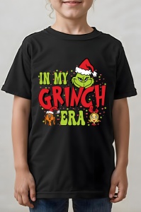 Tricou copii - In My Grinch Era - Crăciun, modă, stil, cadouri, sărbători, festiv - Img 2