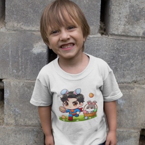 Tricou copii personalizat - Easter SuperMan - din bumbac, personalizat - Cadou - Img 3