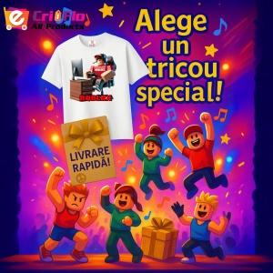 Tricou Copii Roblox Constructor Birou din bumbac 100% - Img 10