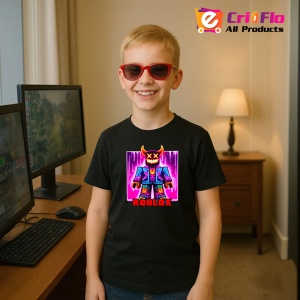 Tricou Copii Roblox Dj Neon din bumbac 100% - Img 5