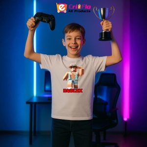 Tricou Copii Roblox Simbolul Exploziei din bumbac 100% - Img 9