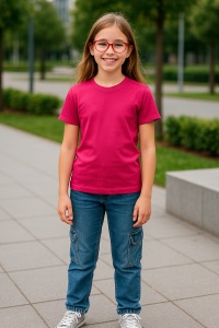 Tricou Copii Simplu din bumbac pentru Fete 135