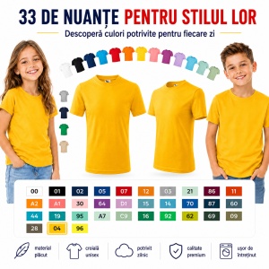 Tricou Copii Simplu din bumbac pentru Fete 135 - Img 9