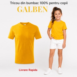 Tricou Copii Simplu din bumbac pentru Fete 135 - Img 19