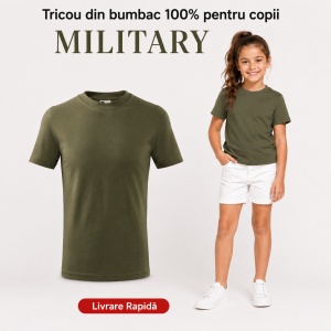 Tricou Copii Simplu din bumbac pentru Fete 135 - Img 29