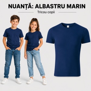Tricou copii simplu tip tommy – 100% bumbac, unisex, confortabil pentru fete și băieți - Img 13