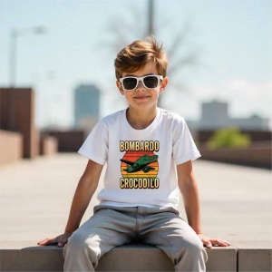 Tricou Copii Tralalelo Tra la la Bombardino Crocodilo Funny Italian Brainrot Meme T-Shirt - Img 5