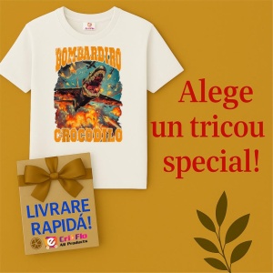 Tricou Copii Tralalelo Tra la la Bombardiro Crocodilo Funny Brainrot Italian Brainrot Meme T-Shirt - Img 6