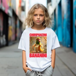Tricou Copii Tralalelo Tra la la Chimpanzini Bananini - Italian Brainrot Meme T-Shirt (2) - Img 3