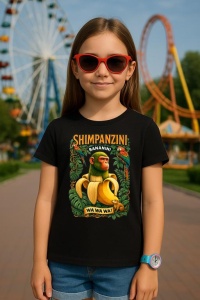 Tricou Copii Tralalelo Tra la la Shimpanzini Bananini Italian Brainrot Chimpanzee and Banana T-Shirt