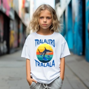 Tricou Copii Tralalelo Tra la la Tralalero Tralala Funny Italian Brainrot Meme T-Shirt