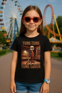 Tricou Copii Tralalelo Tra la la Tung Tung Tung Sahur Italian Brainrot Meme T-Shirt - Img 3