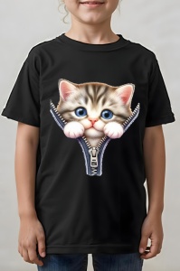 Tricou copii - Zipping Cat v2 - Img 2