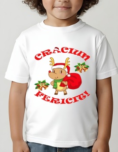 Tricou Craciun copii - Merry Christmas Gifting Reindeer - Img 1